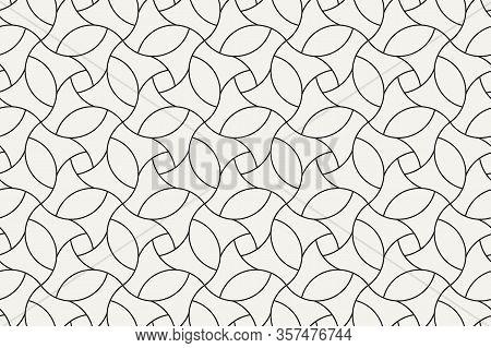 Geometric Seamless Pattern. Vector Background With Abstract Line Texture. Neutral Monochrome Wallpap