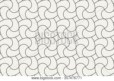 Geometric Seamless Pattern. Vector Background With Abstract Line Texture. Neutral Monochrome Wallpap