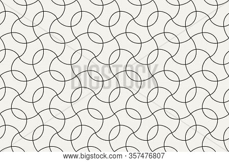 Geometric Seamless Pattern. Vector Background With Abstract Line Texture. Neutral Monochrome Wallpap