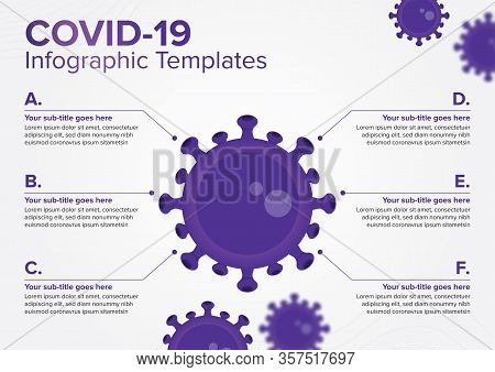 Infographics Templates About Coronavirus In Purple Vector