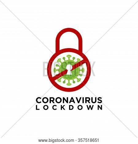 Coronavirus Lockdown Symbol. Coronavirus Pandemic Puts Countries On Lockdown And Concept Of Icon Of 