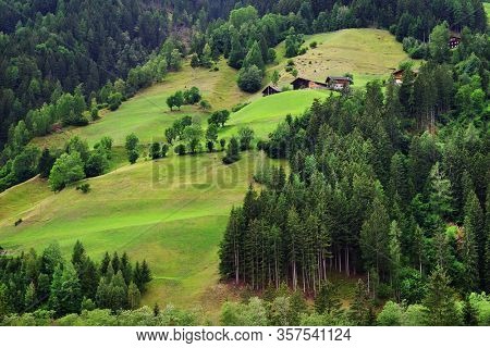 Summer alpine landscape in National Park Hohe Tauern, Austria. Panorama of the Alps, National Park Hohe Tauern