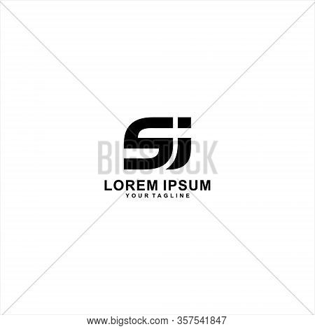 Sj Logo Letter Design Template,isolated On A White Background