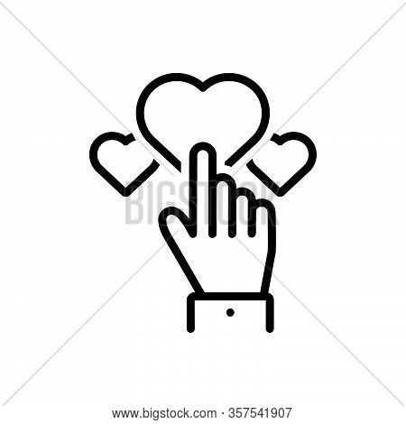 Black Line Icon For Like Alike Enjoyable Choice Preference Click Favor