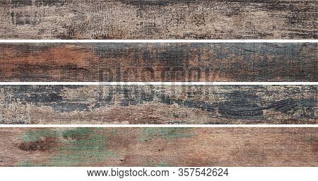 Abstract Grunge Painted Old Wooden Horizontal Texture Background