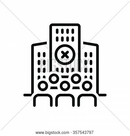 Black Line Icon For Limited Company People Hotel Building Finite Bounded