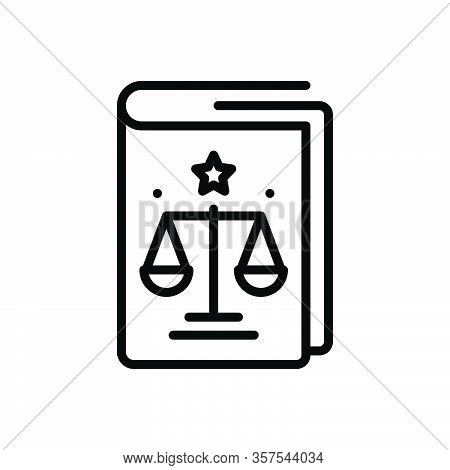 Black Line Icon For Regulation Law Precept Governance Compliance Book