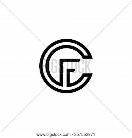 Initial Letter Cf Logo Design Vector Template.