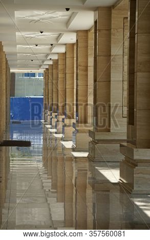 Close Up From Pillars In A Row