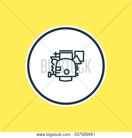 Vector Illustration Of Carburetor Icon Line. Beautiful Auto Parts Element Also Can Be Used As Power 