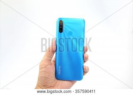 Bangkok , Thailand - February 24, 2020 - Realme - Realme C3 Smartphone New Brand Of Realme For Edito