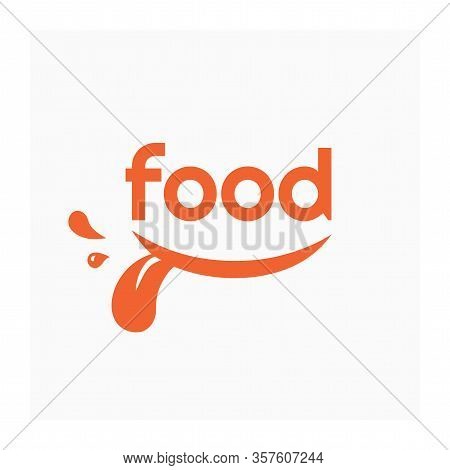 Food Logo With Smile. Orange Label For Food And Drink Industry. Grocery Store Logo. Vector Illustrat