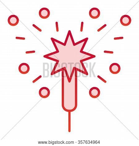 Bengal Fire Color Icon. Party Celebration Light Sparkler Symbol, Gradient Style Pictogram On White B