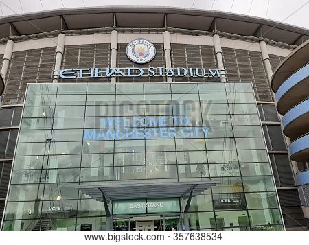 Manchester, Uk - February 03, 2020: Etihad Stadium Is Manchester City Footbal Team Stadium