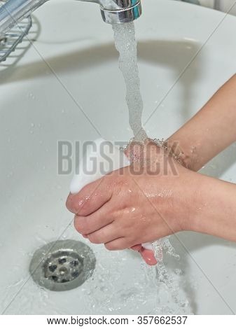 Wash Hands With Soap. Coronavirus Protect. Covid-2019 Prevention