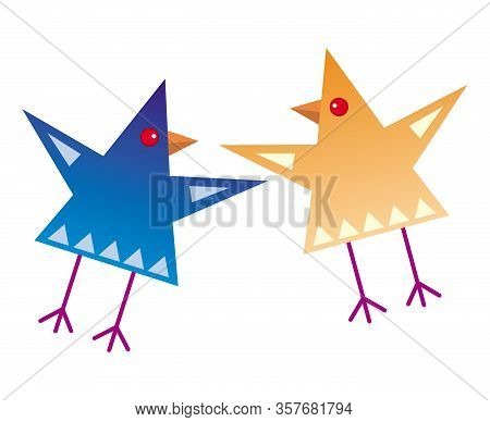 Triangular Bird Two Stylized Vector & Photo (Free Trial) | Bigstock