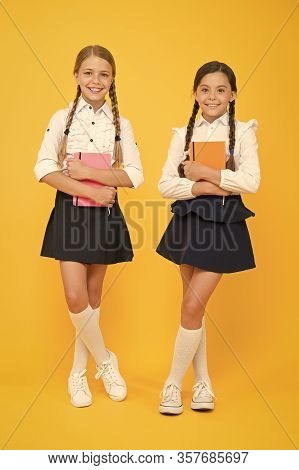Friendship Goals. Cute School Girls With Books. First Day At School. Most Important Thing One Learns