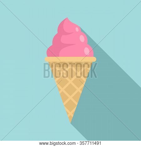 Milk Shake Ice Cream Icon. Flat Illustration Of Milk Shake Ice Cream Vector Icon For Web Design