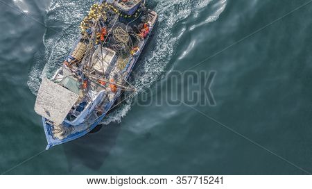 Callao, Lima, Peru - 2020: Fisherman In Coasts Of Callao 2020 In Lima, Peru