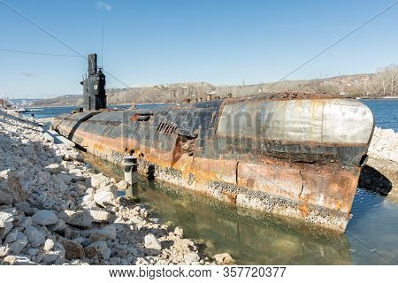 An Abandoned, Rusty Old Soviet Union Submarine In Bulgaria
