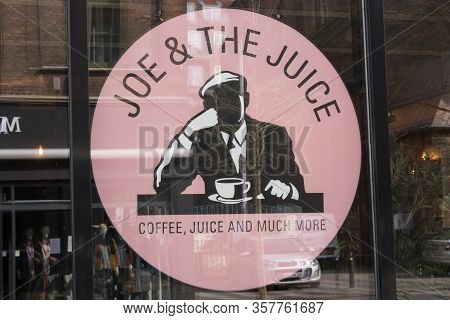 Aarhus, Denmark - 24 March 2020: The Logo Of The Joe And The Juice Building In Aarhus.