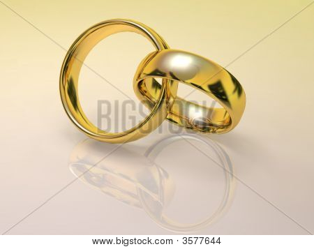 Anéis de ouro atado