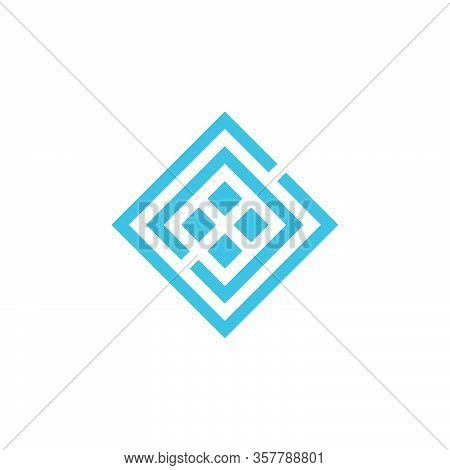 Letter Cc Square Geometric Clear Simple Design Logo Vector