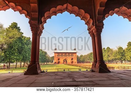 Red Fort Delhi, View On Lal Qila From Diwan-i-aam, India
