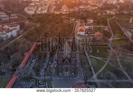 The Basilica Of St Peter And St Paul Is A Neo-gothic Church In Vyšehrad Fortress In Prague, Czech Re