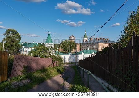 View Of The Staroladozhsky Nikolsky Monastery In Staraya Ladoga Town On Volhov River. Leningrad Regi