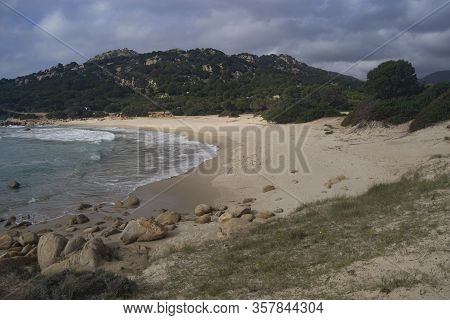 View Of The Cala Cipolla Beach In Domus De Maria