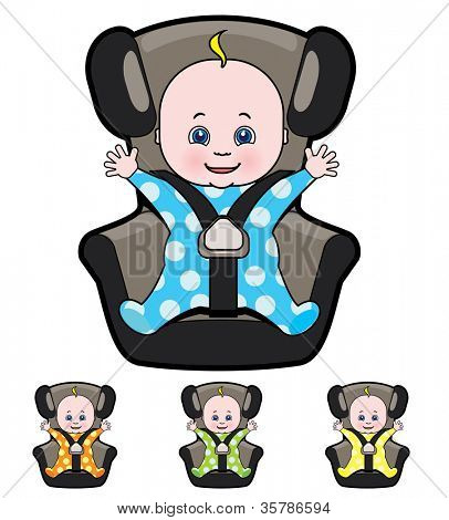 Vector sarjakuva baby car seat