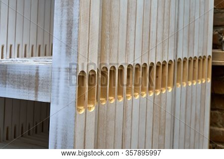 Joinery. Stacked Door Leafs. Wood Door Manufacturing Process. Furniture Manufacture.