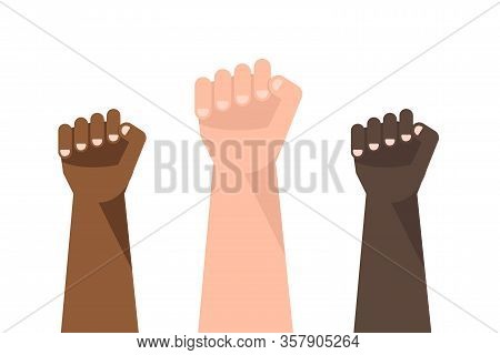 Different Color Holding First Up Hand Illustration Vector,republic Day,independence Day