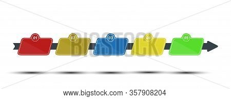 5 Step Color Infographic, Stage Or Level To Illustrate Business Plan, Reporting, Development Concept