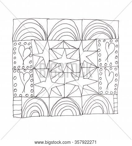 Modern Abstract Illustration With Black Pattern On White Background.