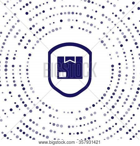 Blue Delivery Pack Security With Shield Icon Isolated On White Background. Delivery Insurance. Insur