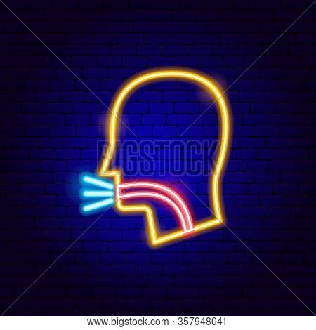 Cough Neon Sign. Vector Illustration Of Medical Promotion.
