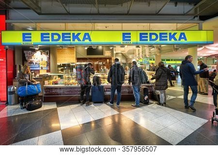 MUNICH, GERMANY - CIRCA JANUARY, 2020: Edeka at Munich Airport.