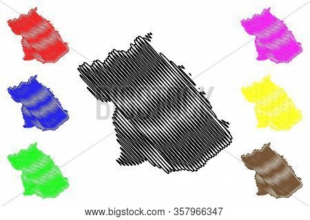 Kriva Palanka Municipality (republic Of North Macedonia, Northeastern Region) Map Vector Illustratio