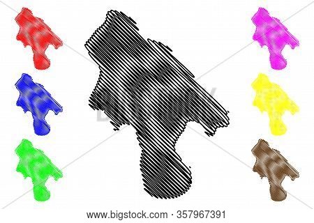 Lozovo Municipality (republic Of North Macedonia, Vardar Statistical Region) Map Vector Illustration