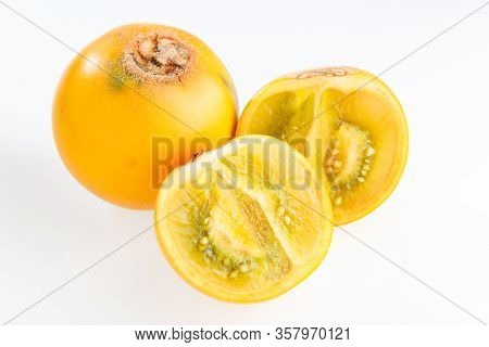Lulo Or Naranjilla Fruit On White