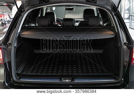 Mercedes-benz Glc-class - Rear View Of A Car With An Open Trunk. Exterior Of A Modern Car .novosibir