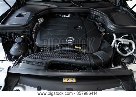Mercedes-benz Glc-class - Car Engine Close-up. Internal Combustion Engine, Car Parts, Deteyling .nov