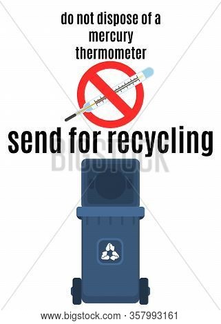Prohibition Of Mercury Dumping. Flat Style Poster