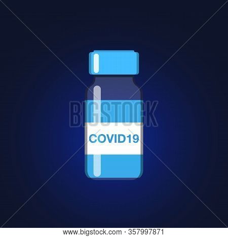 Syringe Ampule Icon. Flat Illustration Of Syringe Ampule Vector. 2019-ncov Novel Coronavirus Vaccine