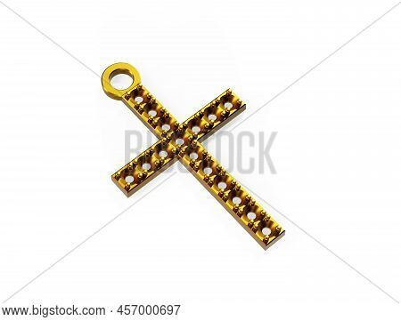 Gold Christian Cross 3d Render Object, God, Rendering, Death, Crucifix, Basen, Gold,