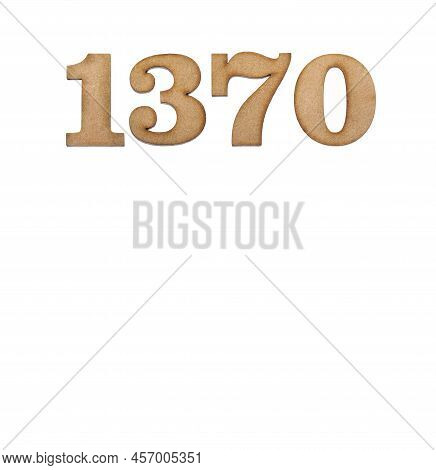 Number 1370 - Piece Of Wood Isolated On White Background