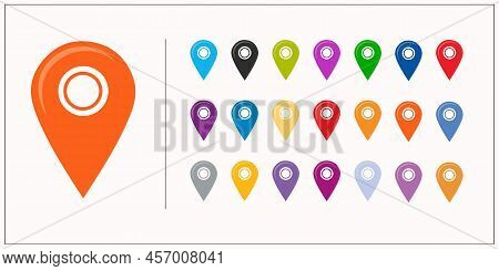 Location Icons Map Point Set Premium Colorful Vector Bundle