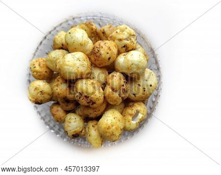 Fox Nuts Also Are Known As Makhana. Lotus Seeds. Masala Or Spicy Foxnuts.